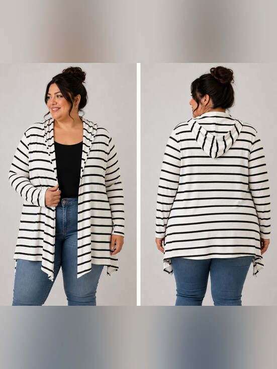 Strazzi Sweaters - striped open cardigan